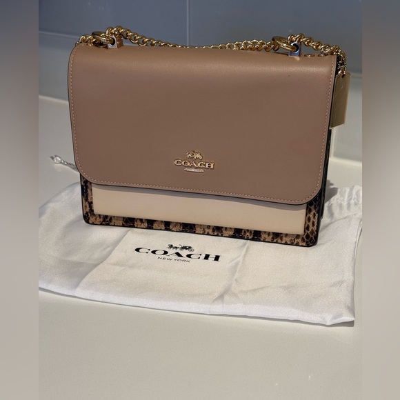 Coach Klare Crossbody Bag • (Colorblock: Tan/Snake print/cream) • (Gently Used) - Picture 7 of 13